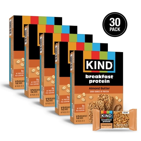 (5 pack) KIND Breakfast Protein Bars, Almond Butter, 1.76 oz, 6 Count