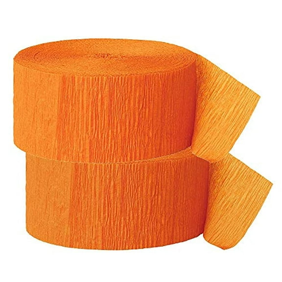 OCD Bargain Crepe Paper Streamer, 81 Feet (2 Piece) - Party Supplies for Parties, Baby Shower, Bridal Shower, Multi Colors (Orange)
