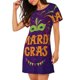 thumbnail image 2 of Balery Mardi Gras2 Camisón de manga corta con cuello redondo para mujer, cómodo y elegante., 2 of 6