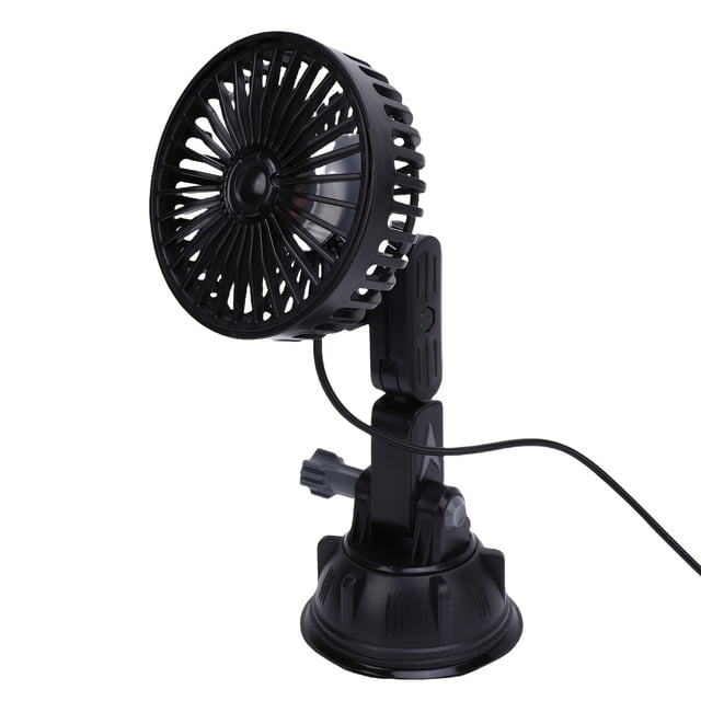 USB Car Fan, Suction Cup Fan 360 Rotation 3 Speed Adjustable Silent Technology with Suction Cup for Car Truck SUV RV Boat