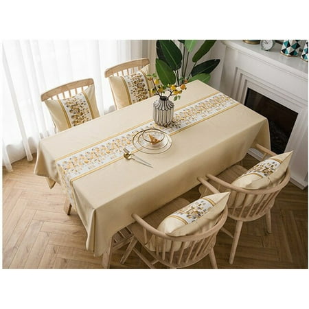 

UMMH Flower Decorative Linen Tablecloth With Tassel Waterproof Oilproof Thicken Rectangular Wedding Dining Tea Table Cloth