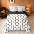 thumbnail image 3 of Manfei Aztec Geometric Full Size Bedding Sets, Bohemian Southwestern Full Size Bed in a Bag, White, Black Reversible 7 Pieces, 3 of 6