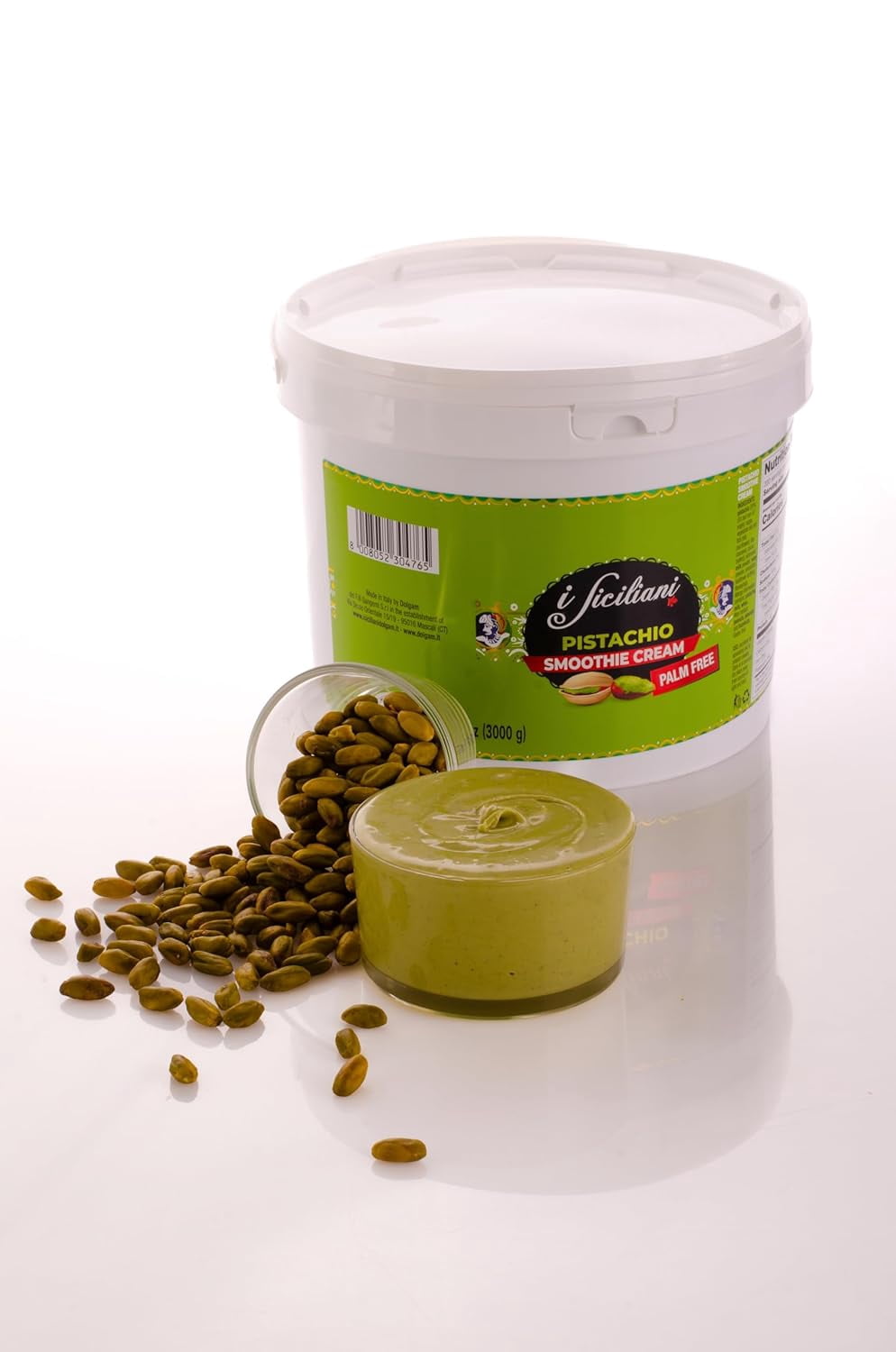 I Siciliani Spreadable Pistachio Cream 3000g | Premium Italian Pistachio Spread | Palm Oil Free | Product of Italy | 105.8oz Tub