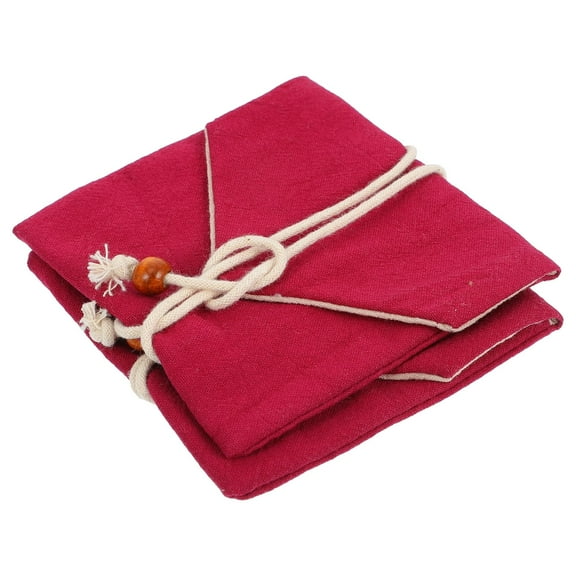 KONTONTY 2 Pcs Party Buddhist Beads Bracelet Storage Bag Gift Bag Father 11.5X10X1CM Red