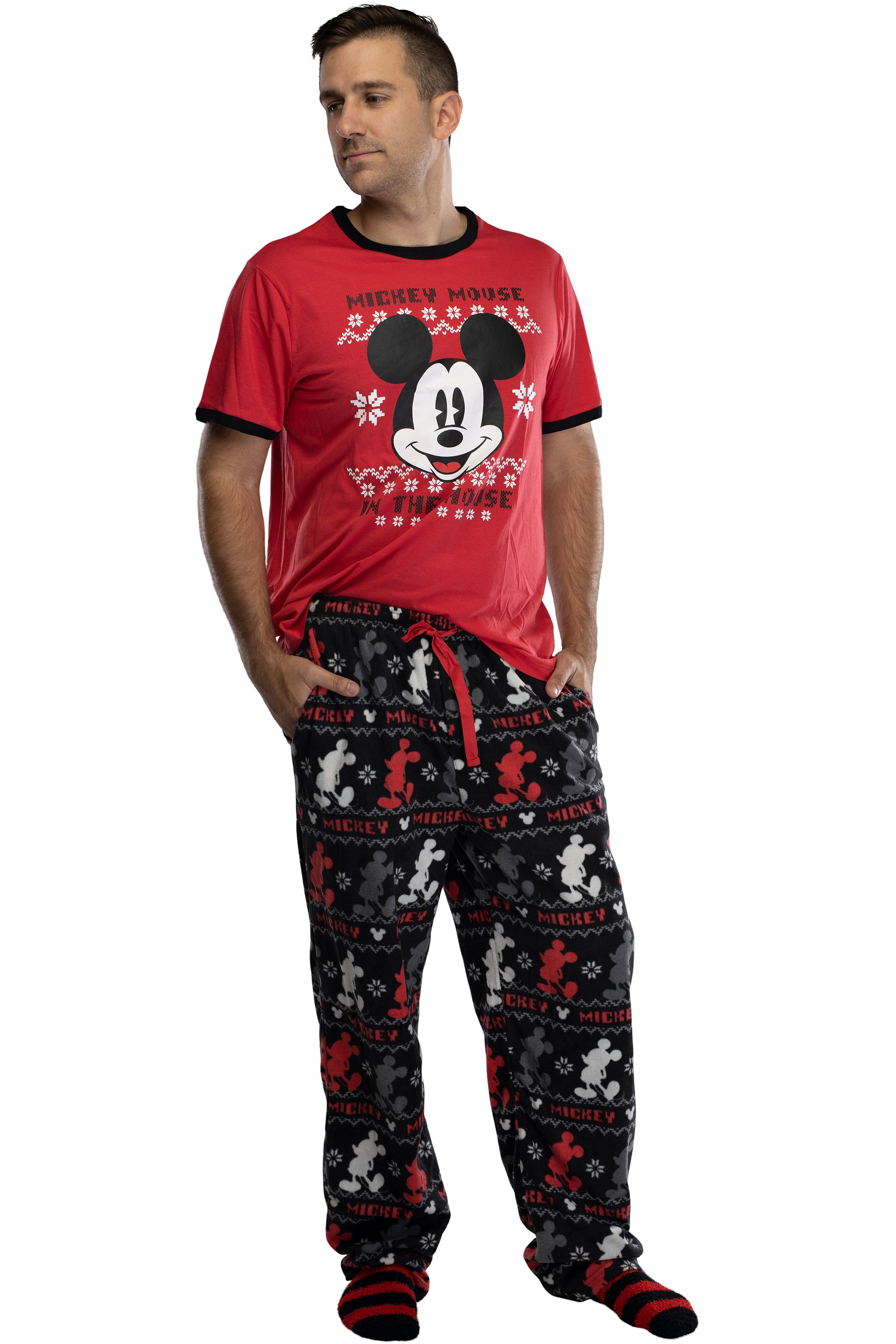NWT Men's Disney Mickey Mouse Tee Shirt & Lounge Pants set size L 