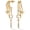 Celestial & Gold, variant on Gold Plated Illusion Dangle Earrings for Women, 3-Tier CZ Hoop Drop Earrings with Long Spike Charms, Hypoallergenic 1.2" Layered Earring for Single Piercing