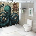 thumbnail image 7 of Orinice  Nautical Shower Curtain Beach Octopus Brown Paper Map Ocean Themed Bathroom Decor Retro Funny Waterproof Fabric Shower Curtain Set with Hooks  36x72, 7 of 7