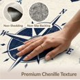 thumbnail image 6 of ODIKA 8'x10' Washable Area Rug Non-Slip Chair-Friendly Mat Beachy Ocean Nautical Vintage Border Compass Motif Themed Bathroom for Dining Room, Large Office, Lounge, 6 of 7