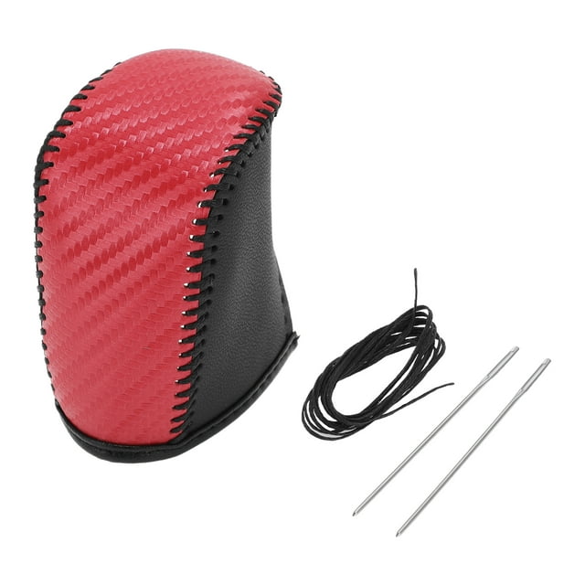 Cubierta de pomo de cambio de marcha Unique Bargains para Dodge Journey 2011-2020, antideslizante, fibra de carbono roja, protector de mango de cambio rojo, cuero sintético, 1 Pc