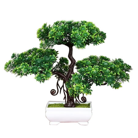 Outgeek Green Artificial Plants Trees Creative Bonsai Fake Plants in Pots Plastic Planter Home Office Desk Decorations for Indoor Outdoor