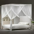 thumbnail image 1 of Elegante dosel para cama de princesa, mosquitero con poste de esquina y borlas colgantes para camas tamaño queen y king, material de poliéster transpirable y liviano, ideal para uso en interiores y, 1 of 1