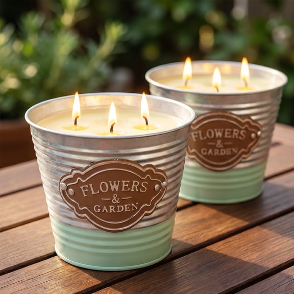 Giphtpoeet Citronella Candles Outdoor 2 Pack 3 Wick Soy Wax 30oz Large Lemongrass Candles Summer Outdoor Long Lasting