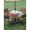 thumbnail image 3 of Outdoor Tablecloth with Umbrella Hole and Zipper, Christmas Square Table Cloth 60x60 Inch Waterproof Tablecloth, Winter Poinsettia Berry Farmhouse Wooden Grain Picnic Table Cover for Patio Camping, 3 of 7