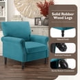 thumbnail image 4 of BedLuxury Mid-Century Accent Chair,Modern Chenille Fabric Armchair for Living Room,Single Sofa Chair with Wood Legs (Green, 1 Pack), 4 of 6