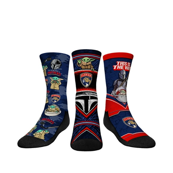 Youth Rock Em Socks Florida Panthers The Mandalorian 3-Pack Crew Socks