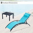 thumbnail image 2 of Patio Chaise Lounge, Pool Chaise Lounge Chairs Set of 3 with Pillow, Side Table & 5-Position Adjustable Backrest, Sunbathing Recliner for Poolside, Deck & Backyard (Turquoise Blue), 2 of 14
