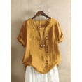 thumbnail image 1 of Ropa de calle de lino y algodón para mujer, Tops Y2k, camiseta Vintage de moda, camisas casuales para mujer, ropa elegante, camisetas, 1 of 4