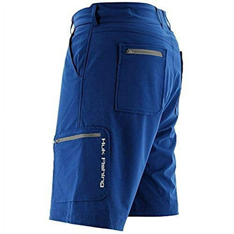Huk Men's Standard Next Level Quick-Drying Performance Fishing Shorts, Dark  Blue-10.5, 3X-Large
