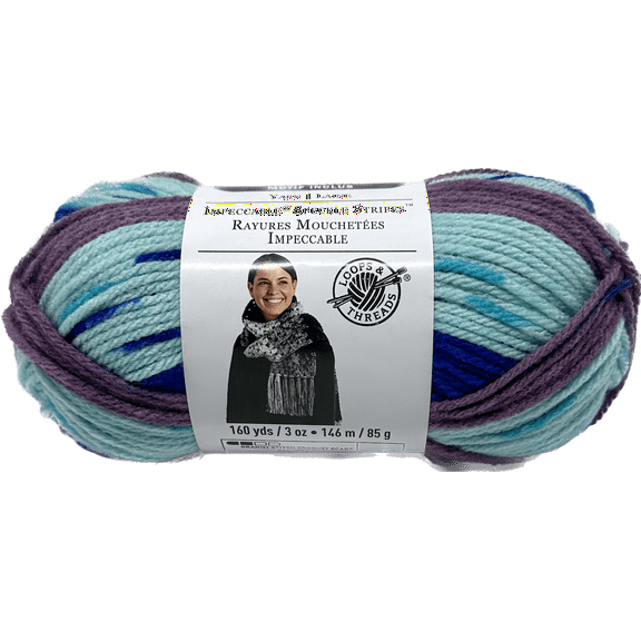 Loops and Threads Impeccable Speckle Stripes Royalty Knitting & Crochet Yarn