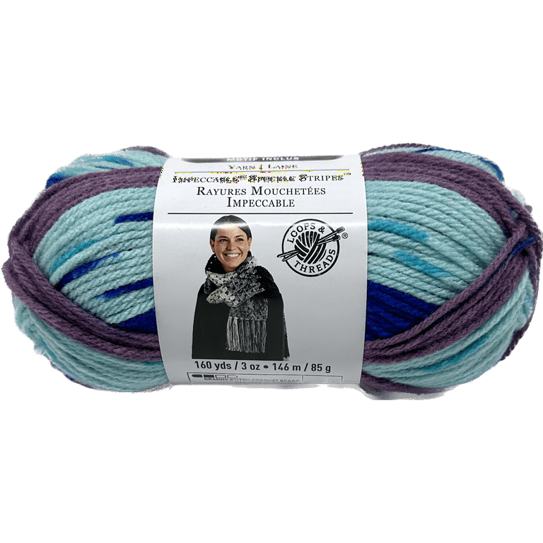 Loops and Threads Impeccable Speckle Stripes Royalty Knitting & Crochet  Yarn 