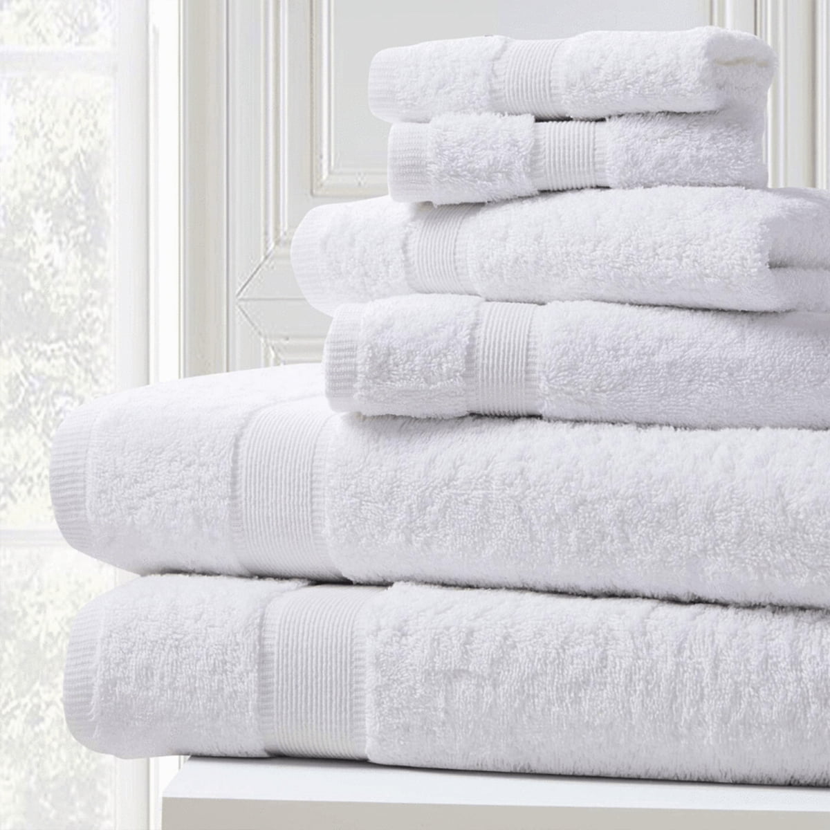 Hearth & Harbor Bath Towels for Bathroom - 100% Ring Spun Cotton Luxury Bathroom Towels - Ultra Soft & Highly Absorbent Bath Towels Set, 6 Piece Set
