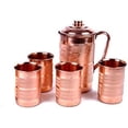 thumbnail image 2 of Rastogi Handicrafts Pure Copper Silver Touch Jug & 4 Glass Set, 2 of 4
