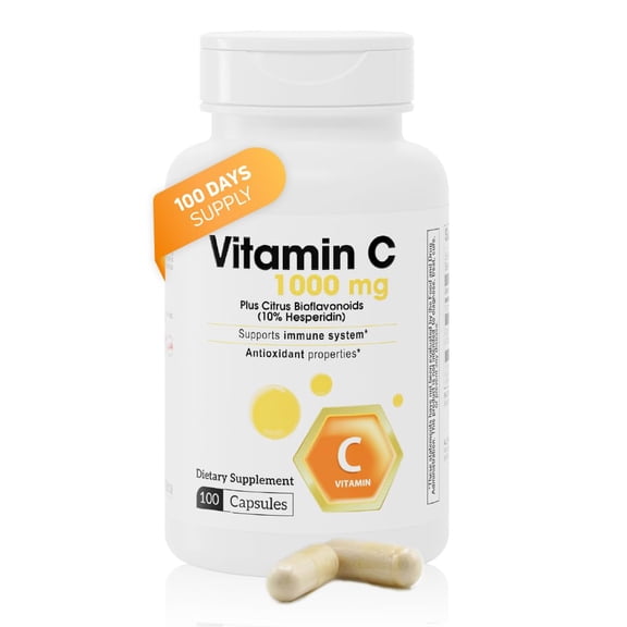 BEN’FIT Vitamin C 1000 mg Capsules Citrus Flavonoids Hesperidin 100 Count