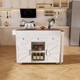 thumbnail image 5 of Kitchen Island with Extendable Table, Rolling Kitchen Cart with Storage, Mobile Prep Station with Power Outlet and Wheels, White, 5 of 11