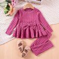 thumbnail image 2 of NOLDARES Toddler Newborn Baby Girl Clothes Fall Winter Outfits Long Sleeve Crewneck Tee and Joggers Pants 2Pcs Set(Hot Pink,4-5 Y), 2 of 7