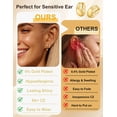thumbnail image 5 of VEEDOFA 4-Pair Gold Earrings Set for Women, CZ Studs & Huggie Hoops, 14K Gold Plated, 5 of 6