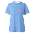 thumbnail image 4 of Cancer Shirts Women Cancer Awareness T-Shirts Cancer Survivor Pink Ribbon Short Sleeve Graphic Tee Short Sleeve Crew Neck Tops (Light Blue,XXL, 4 of 4