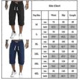 thumbnail image 3 of Men's Summer Linen-Style Capri Pants Elastic Waist Casual 3/4 Trousers Plus Size, 3 of 3