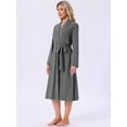 thumbnail image 4 of DARING DIVA Long Sleeve V-neck Kimono Midi Loungewear Bathrobe L Dark Gray, 4 of 6