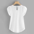 thumbnail image 2 of TNOBHG Women Spring Tops Women's Summer Casual Shirt O-neck Petal Short Sleeve Pullover Tops Solid Color Pleated T-shirt Streetwear Soft Fabric Blouse, 2 of 8