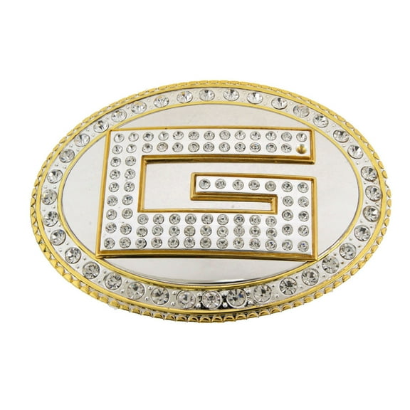 Big Initial G Letter Alphabet Belt Buckle Western Cowboy Rodeo Gold Silver Shiny