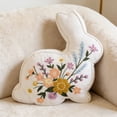 thumbnail image 4 of Chanana Floral Bunny Decorative Pillow, Multicolor, 14" x 14", Embroidered Floral Patterns Cushion Soft Velvet Easter Rabbit Shaped Decorative Pillow for Couch Living Room Bed, 4 of 6