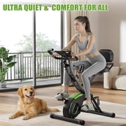 Exercise Bike,5 in 1 Foldable Stationary Bike,16 Level Magnetic Resistance,330 LB Capacity,Low Noise Home Office Indoor Cardio Equipment