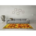 thumbnail image 3 of Ahgly Company Machine Washable Indoor Square Abstract Yellow Modern Area Rugs, 8' Square, 3 of 4