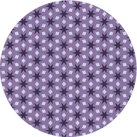 Ahgly Company Indoor Square Patterned Purple Mimosa Purple Area Rugs, 3' Square