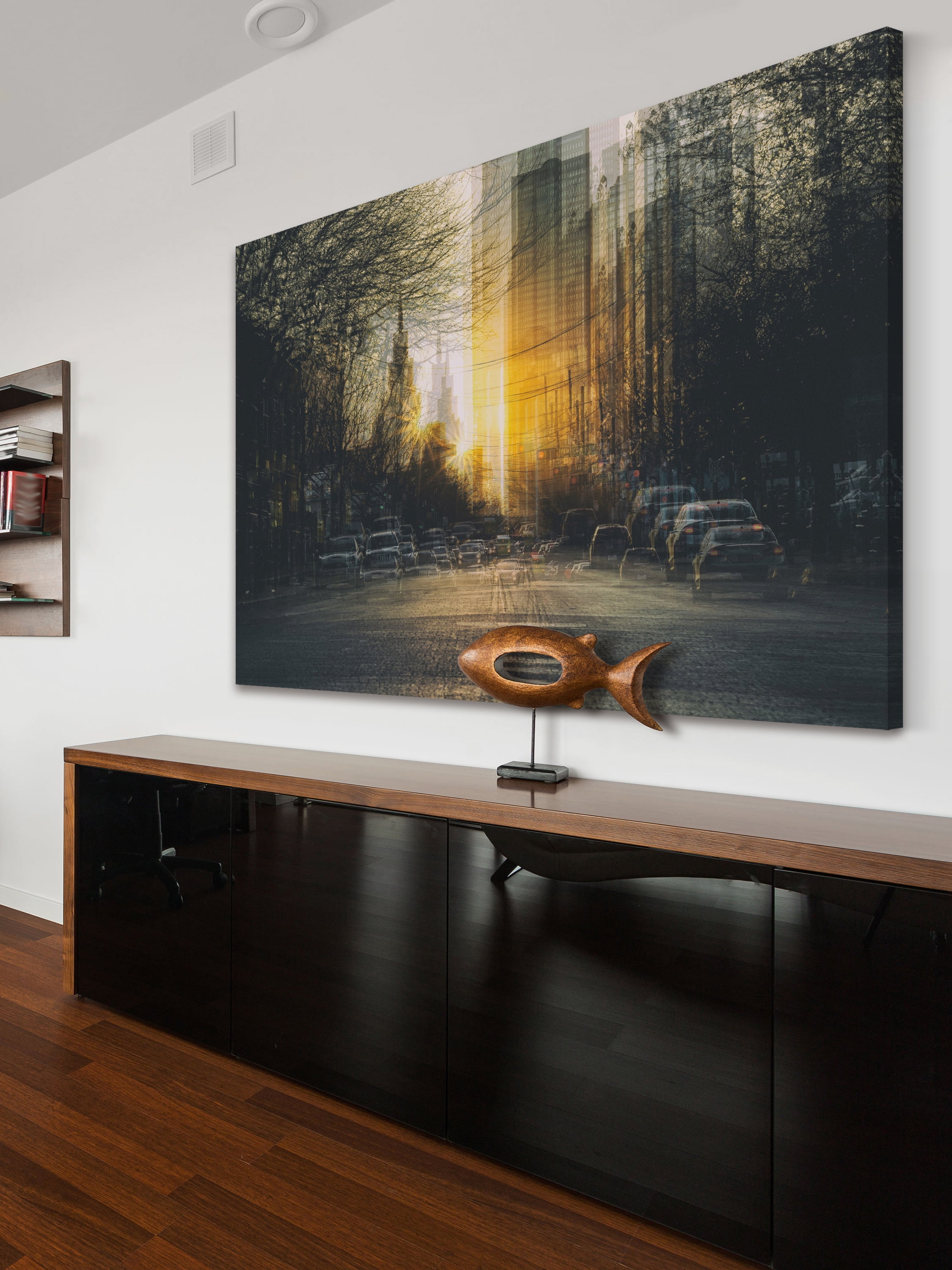 "Twilight in the City" Painting Print on Wrapped Canvas