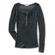 thumbnail image 2 of Aeropostale Sheer Henley Shirt para mujer, gris, extragrande Aeropostale henley, 2 of 2