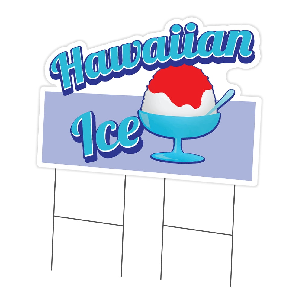 Shaved Ice Die Cut Yard Sign & Stake outdoor plastic coroplast window 