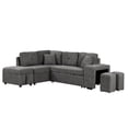 thumbnail image 5 of CRO Decor Segmented Pull-Out Convertible Sofa Bed with Storage Footstool, 5 of 5