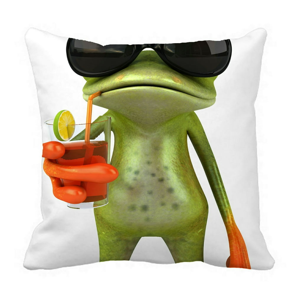 ECZJNT Frog glasses Pillow Case Pillow Cover Cushion Cover 16x16 Inch