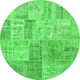 thumbnail image 1 of Ahgly Company Indoor Round Patchwork Green Transitional Area Rugs, 4' Round, 1 of 1