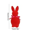 thumbnail image 3 of Flocked Easter Bunny Figurine, 7.87inch Flocking Bunnies Statue with Ribbon Bow Cute Rabbit Table Ornaments Coloful Animal Sculptures for Spring Home Party Supplies, 3 of 6