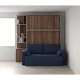 thumbnail image 3 of Cama oculta moderna personalizada, ahorro de espacio, camas de pared plegables murphy de tamaño queen doble con sofá, 3 of 3