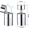 thumbnail image 4 of Kitchen Sink Faucet Aerator Dual Brass Swivel Ball 80 Big Angle Adjustable 2 Spray Function Soft Bubble Stream/Strong Sprayer Faucet Tap Aerator Replacement Chrome - 1.8GPM/FM22, 4 of 5