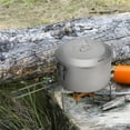 thumbnail image 4 of Camping Cookware Set Titanium Pot and Fry Pan Set with Lid and Foldable Handles for Outdoor Camping Hiking Backpacking Picnic, 4 of 7