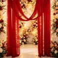 thumbnail image 6 of Wedding Arch Draping Fabric Sheer Curtain Drapes | 30" x 19.6 ft Long Backdrop Curtains for Wedding Anniversary Party, Summer Outdoor Events Drapery, Photo Backgrounds - Red, 6 of 6